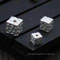 Real S925 Sterling Silver Cube Beads Accessories Jewelry DIY Handmade jewelry Findings Square Spacer Beads